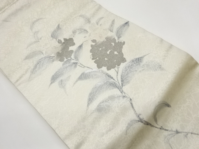 JAPANESE NAGOYA OBI / GINSAI / HAND PAINTED / WOVEN FLOWER